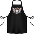 London Coat of Arms England St Georges Day Cotton Apron 100% Organic Black