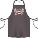 London Coat of Arms England St Georges Day Cotton Apron 100% Organic Dark Grey