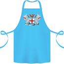 London Coat of Arms England St Georges Day Cotton Apron 100% Organic Turquoise