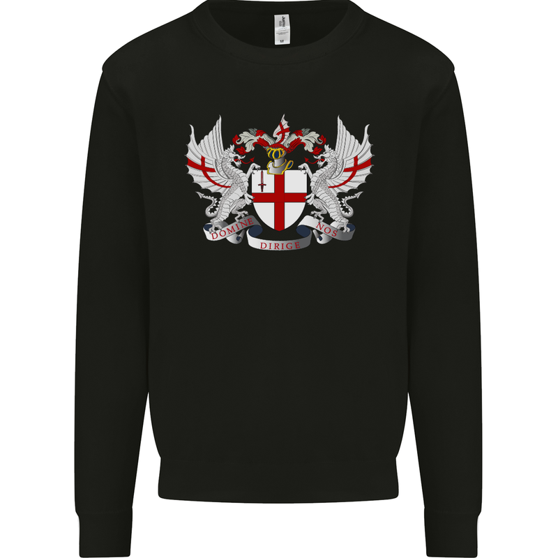 London Coat of Arms England St Georges Day Kids Sweatshirt Jumper Black