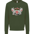 London Coat of Arms England St Georges Day Kids Sweatshirt Jumper Forest Green