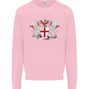 London Coat of Arms England St Georges Day Kids Sweatshirt Jumper Light Pink