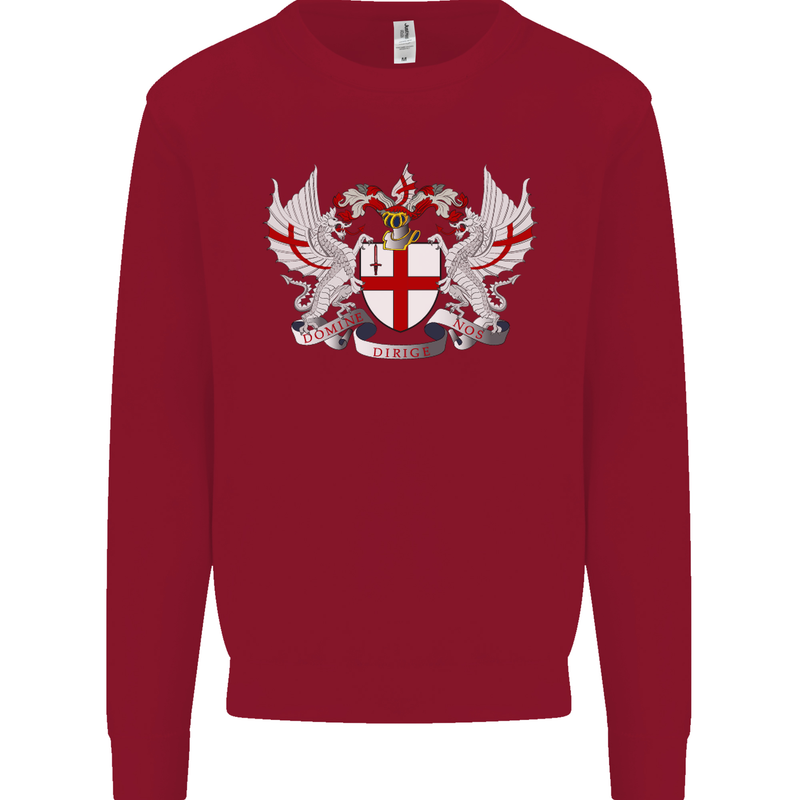 London Coat of Arms England St Georges Day Kids Sweatshirt Jumper Red