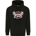 London Coat of Arms England St Georges Day Mens 80% Cotton Hoodie Black