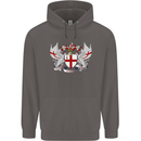 London Coat of Arms England St Georges Day Mens 80% Cotton Hoodie Charcoal