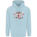London Coat of Arms England St Georges Day Mens 80% Cotton Hoodie Light Blue
