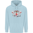 London Coat of Arms England St Georges Day Mens 80% Cotton Hoodie Light Blue
