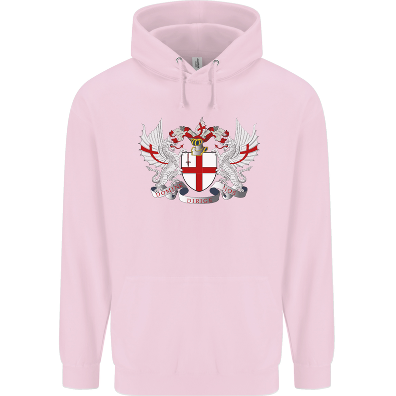 London Coat of Arms England St Georges Day Mens 80% Cotton Hoodie Light Pink