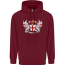 London Coat of Arms England St Georges Day Mens 80% Cotton Hoodie Maroon