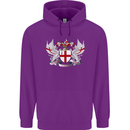 London Coat of Arms England St Georges Day Mens 80% Cotton Hoodie Purple
