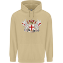 London Coat of Arms England St Georges Day Mens 80% Cotton Hoodie Sand