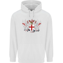 London Coat of Arms England St Georges Day Mens 80% Cotton Hoodie White