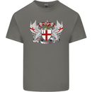 London Coat of Arms England St Georges Day Mens Cotton T-Shirt Tee Top Charcoal