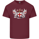 London Coat of Arms England St Georges Day Mens Cotton T-Shirt Tee Top Maroon