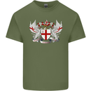 London Coat of Arms England St Georges Day Mens Cotton T-Shirt Tee Top Military Green