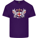 London Coat of Arms England St Georges Day Mens Cotton T-Shirt Tee Top Purple
