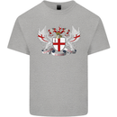 London Coat of Arms England St Georges Day Mens Cotton T-Shirt Tee Top Sports Grey