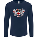 London Coat of Arms England St Georges Day Mens Long Sleeve T-Shirt Navy Blue