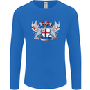 London Coat of Arms England St Georges Day Mens Long Sleeve T-Shirt Royal Blue