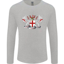 London Coat of Arms England St Georges Day Mens Long Sleeve T-Shirt Sports Grey