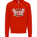 London Coat of Arms England St Georges Day Mens Sweatshirt Jumper Bright Red