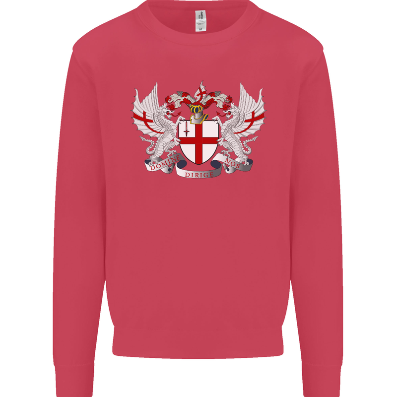 London Coat of Arms England St Georges Day Mens Sweatshirt Jumper Heliconia