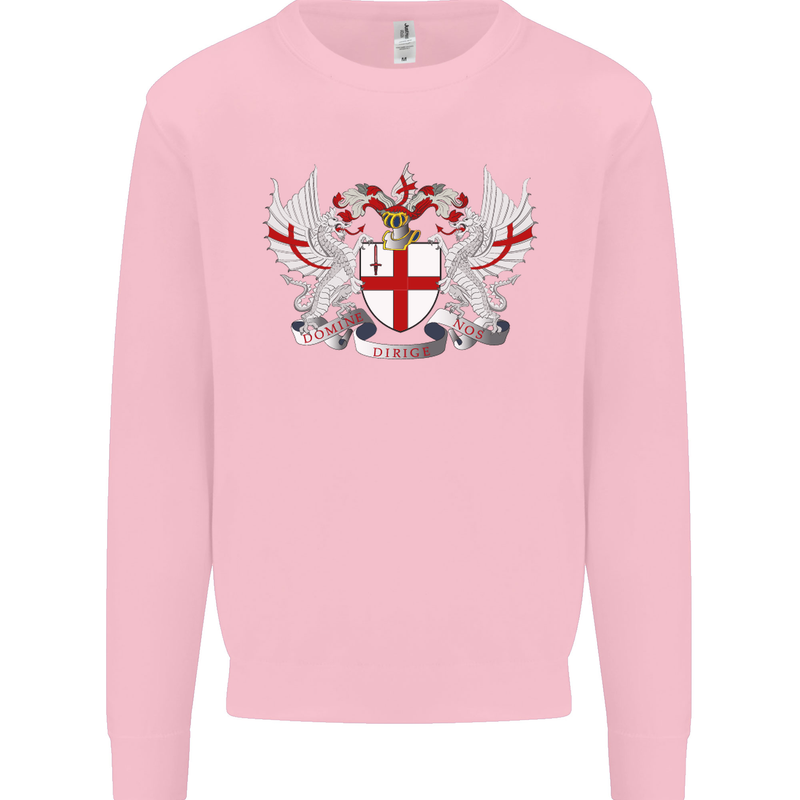 London Coat of Arms England St Georges Day Mens Sweatshirt Jumper Light Pink