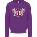 London Coat of Arms England St Georges Day Mens Sweatshirt Jumper Purple