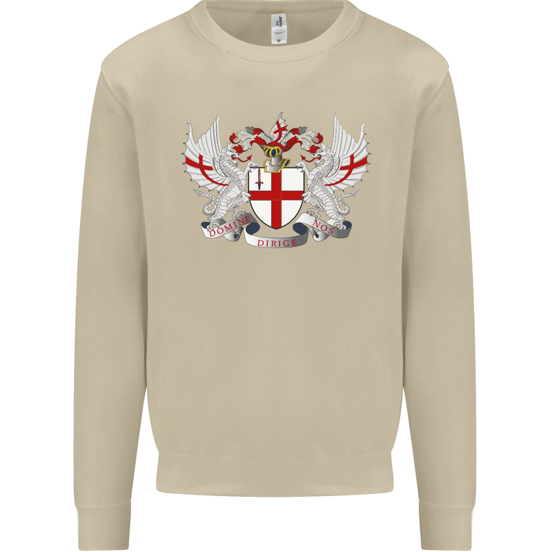 London Coat of Arms England St Georges Day Mens Sweatshirt Jumper Sand