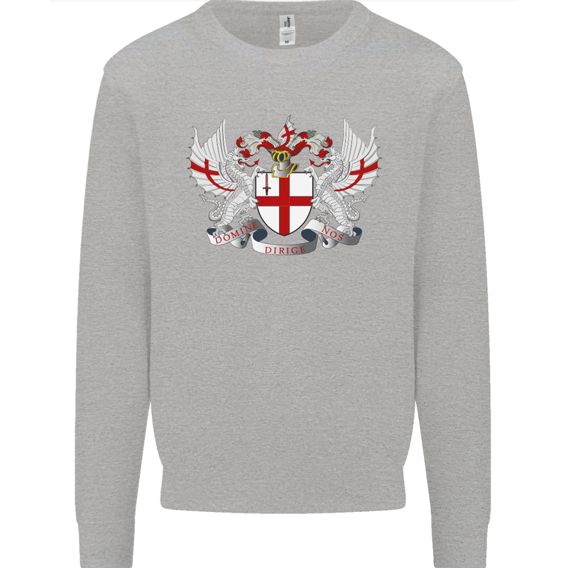 London Coat of Arms England St Georges Day Mens Sweatshirt Jumper Sports Grey