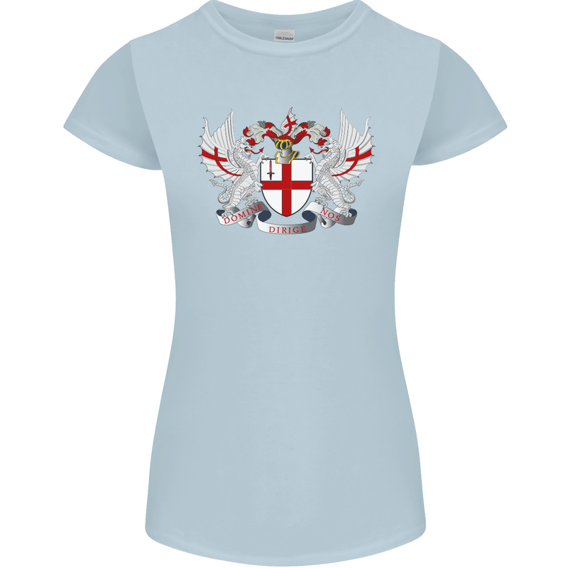London Coat of Arms England St Georges Day Womens Petite Cut T-Shirt Light Blue
