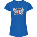 London Coat of Arms England St Georges Day Womens Petite Cut T-Shirt Royal Blue