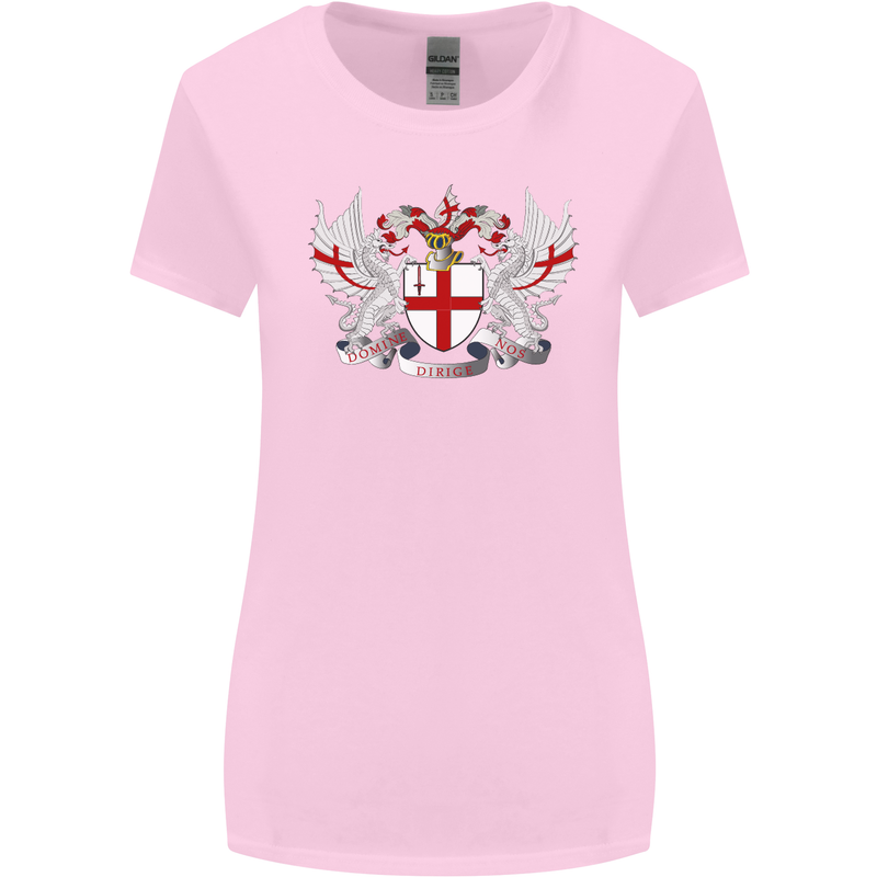London Coat of Arms England St Georges Day Womens Wider Cut T-Shirt Light Pink