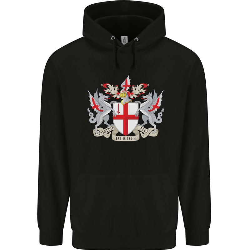 London Coat of Arms St Georges Day England Childrens Kids Hoodie Black