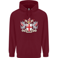 London Coat of Arms St Georges Day England Childrens Kids Hoodie Maroon