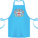 London Coat of Arms St Georges Day England Cotton Apron 100% Organic Turquoise