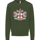 London Coat of Arms St Georges Day England Kids Sweatshirt Jumper Forest Green