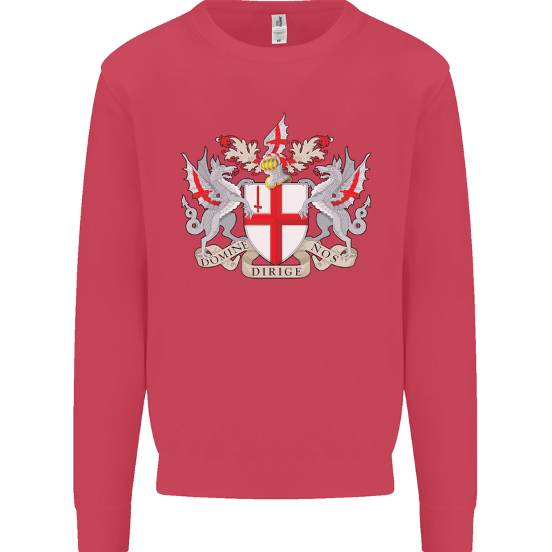 London Coat of Arms St Georges Day England Kids Sweatshirt Jumper Heliconia
