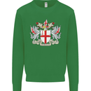 London Coat of Arms St Georges Day England Kids Sweatshirt Jumper Irish Green