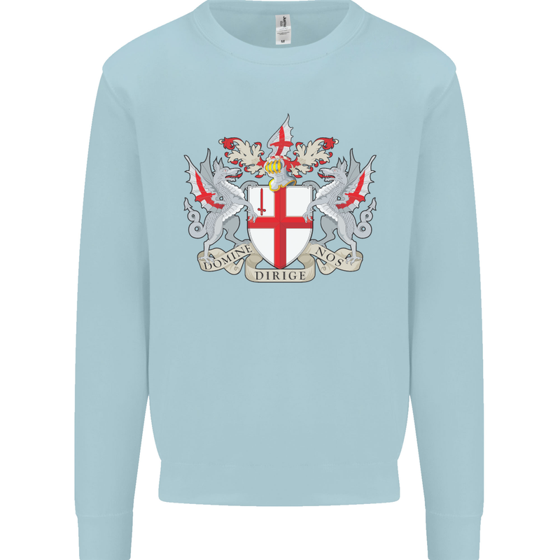 London Coat of Arms St Georges Day England Kids Sweatshirt Jumper Light Blue