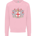 London Coat of Arms St Georges Day England Kids Sweatshirt Jumper Light Pink