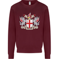 London Coat of Arms St Georges Day England Kids Sweatshirt Jumper Maroon