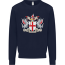 London Coat of Arms St Georges Day England Kids Sweatshirt Jumper Navy Blue