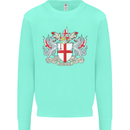 London Coat of Arms St Georges Day England Kids Sweatshirt Jumper Peppermint