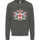 London Coat of Arms St Georges Day England Kids Sweatshirt Jumper Storm Grey