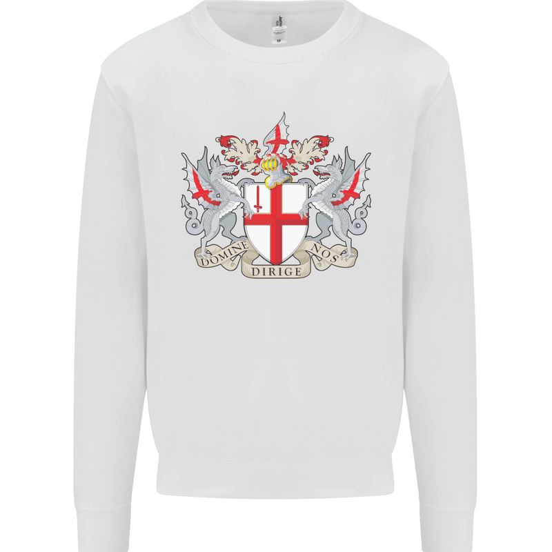 London Coat of Arms St Georges Day England Kids Sweatshirt Jumper White