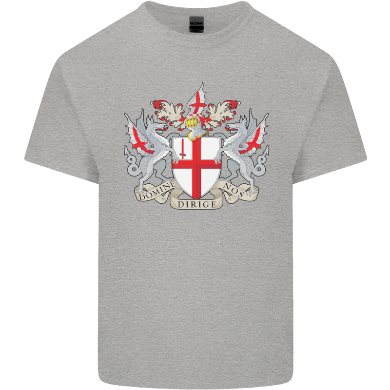 London Coat of Arms St Georges Day England Kids T-Shirt Childrens Sports Grey