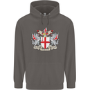 London Coat of Arms St Georges Day England Mens 80% Cotton Hoodie Charcoal
