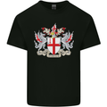 London Coat of Arms St Georges Day England Mens Cotton T-Shirt Tee Top Black