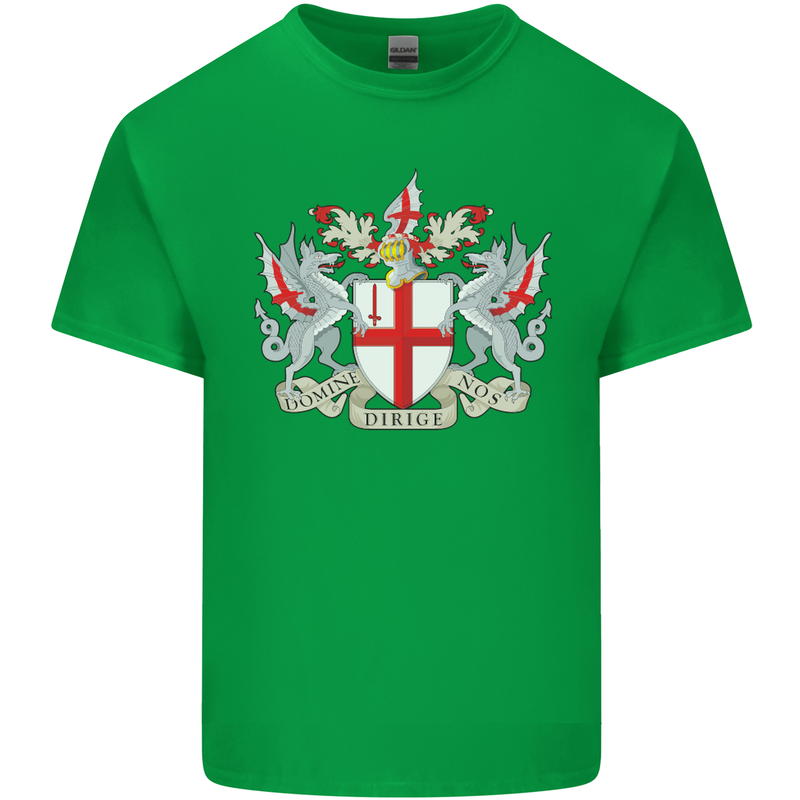 London Coat of Arms St Georges Day England Mens Cotton T-Shirt Tee Top Irish Green